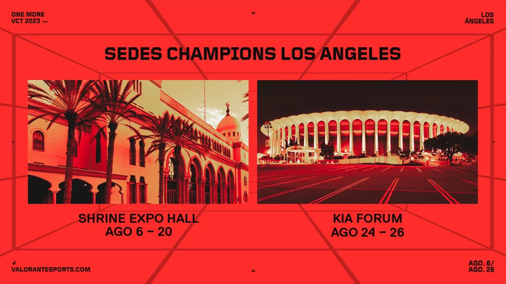 VALORANT Champions Los Ángeles 2023: Todo lo que debes saber 4 sedes champions los angeles